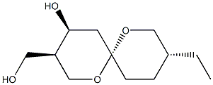 (3R,6R,9R)-9-Ethyl-4β-hydroxy-1,7-dioxaspiro[5.5]undecane-3β-methanol 结构式