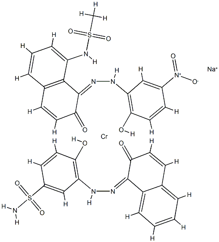 sodium [4-hydroxy-3-[(2-hydroxy-1-naphthyl)azo]benzenesulphonamidato(2-)][N-[7-hydroxy-8-[(2-hydroxy-5-nitrophenyl)azo]-1-naphthyl]methanesulphonamidato(2-)]chromate(1-) 结构式