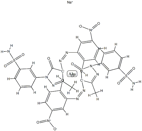 sodium bis[3-[4,5-dihydro-4-[(2-hydroxy-5-nitrophenyl)azo]-3-methyl-5-oxo-1H-pyrazol-1-yl]benzene-1-sulphonamidato(2-)]chromate(1-) 结构式