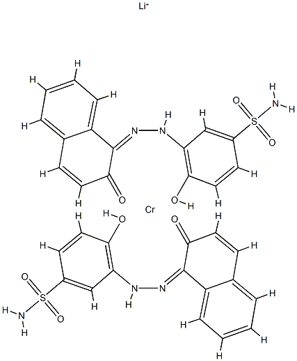 lithium bis[4-hydroxy-3-[(2-hydroxy-1-naphthyl)azo]benzene-1-sulphonamidato(2-)]chromate(1-) 结构式