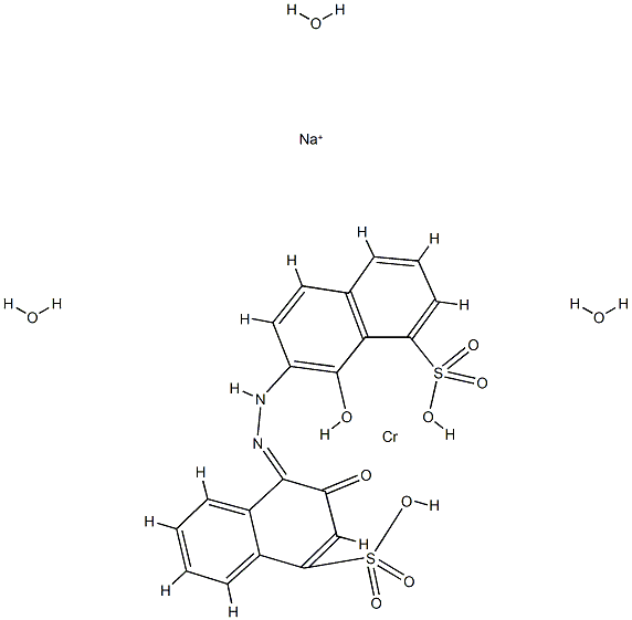 sodium triaqua[3-hydroxy-4-[(1-hydroxy-8-sulpho-2-naphthyl)azo]naphthalene-1-sulphonato(4-)]chromate(1-) 结构式