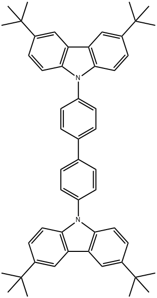4,4′-Bis(3,6-di-tert-butyl-9H-carbazol-9-yl)-1,1′-biphenyl 结构式
