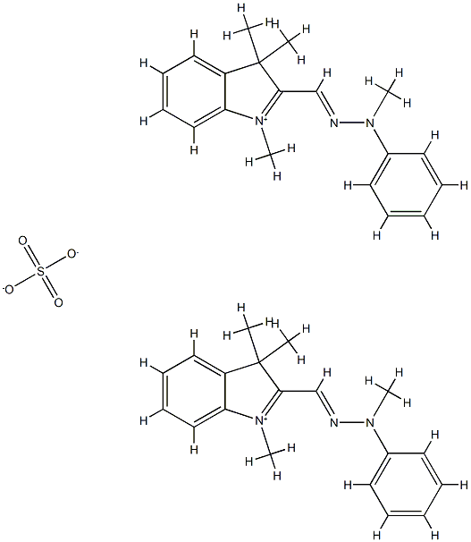 1,3,3-trimethyl-2-[(methylphenylhydrazono)methyl]-3H-indolium sulphate (2:1) 结构式