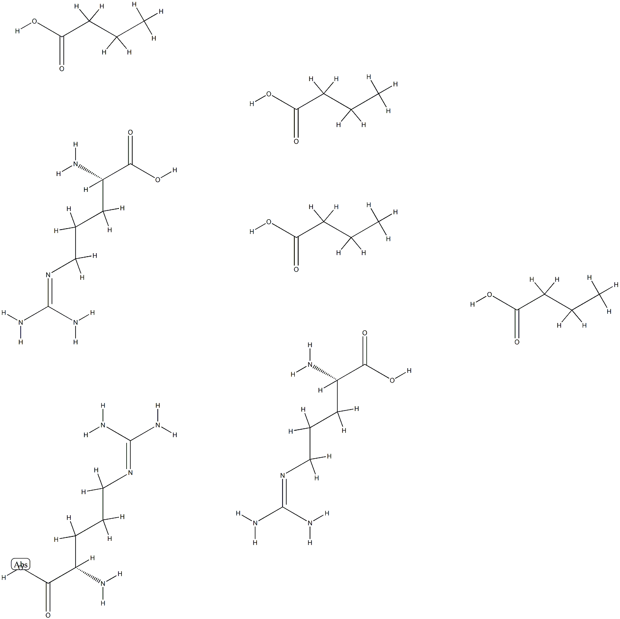 L-Arginine, butanoate (3:4) 结构式