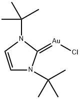 氯[1,3-双(叔丁基苯基)-2H-咪唑-2-亚基]金(I) 结构式