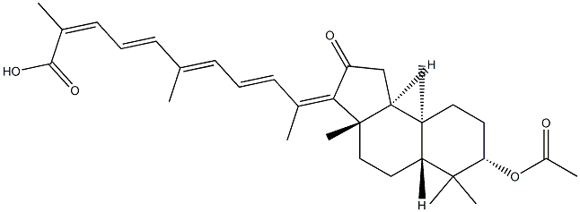 (8α,9β,14Z,16E,17aE,22E,24Z)-3β-(Acetyloxy)-15-methyl-13-oxo-D-homo-C,30-dinor-13,17a-seco-5α-dammara-14,16,17a(20),22,24-penten-26-oic acid 结构式