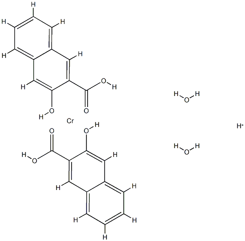 二水合二[3-羟基-2-萘甲酸根-O2,O3]合铬酸氢盐 3-羟基-2-萘甲酸-铬配合物 结构式