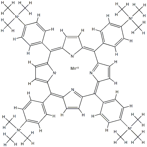 manganese(III)-tetra(4-N,N,N-trimethylanilinium)porphyrin 结构式