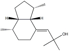 2-Methyl-1-[(3S,3aβ,4E,7aβ)-octahydro-3α,7α-dimethyl-4H-inden-4-ylidene]-2-propanol 结构式