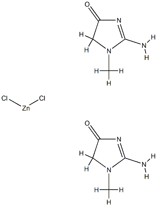 bis(2-amino-1,5-dihydro-1-methyl-4H-imidazol-4-one-O)dichlorozinc  结构式