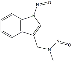 N'-nitroso-N-nitroso-N-methyl-3-aminomethylindole 结构式