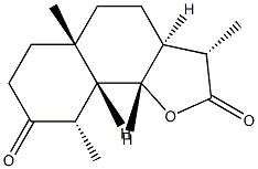 (3S)-3aβ,5,5a,6,7,9,9aα,9bα-Octahydro-3β,5aα,9β-trimethylnaphtho[1,2-b]furan-2,8(3H,4H)-dione 结构式
