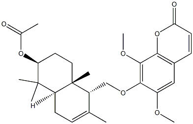 7-[[(1R)-6β-Acetyloxy-1,4,4aα,5,6,7,8,8a-octahydro-2,5,5,8aβ-tetramethylnaphthalen-1α-yl]methoxy]-6,8-dimethoxy-2H-1-benzopyran-2-one 结构式