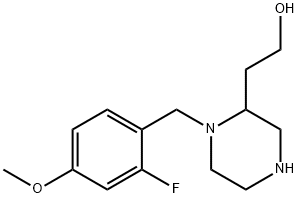 2-[1-(2-fluoro-4-methoxybenzyl)-2-piperazinyl]-1-ethanol 结构式