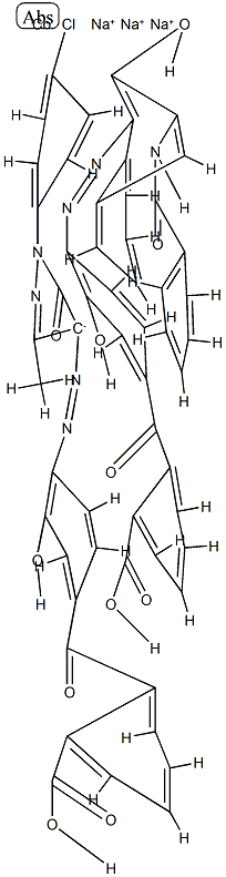 Cobaltate(3-), [2-[4-[[3-(benzoylamino)-2-hydroxy-1-naphthalenyl]azo]-3-hydroxybenzoyl]benzoato(3-)][2-[4-[[1-(4-chlorophenyl)-4,5-dihydro-3-methyl-5-oxo-1H-pyrazol-4-yl]azo]-3-hydroxybenzoyl]benzoato(3-)]-, trisodium 结构式