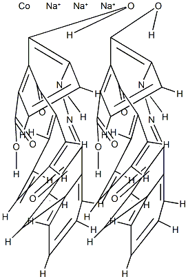 二[2-[3-羟基-4-[(2-羟基-1-萘基)偶氮]苯甲酰基]苯甲酸]钴酸三钠 结构式