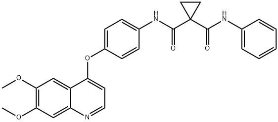 1,1-Cyclopropanedicarboxamide,N-[4-[(6,7-dimethoxy-4-quinolinyl)oxy]phenyl]-N'-phenyl- 结构式