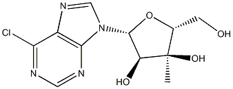 6-氯-9-(3-C-甲基-BETA-D-呋喃核糖基)-9H-嘌呤 结构式