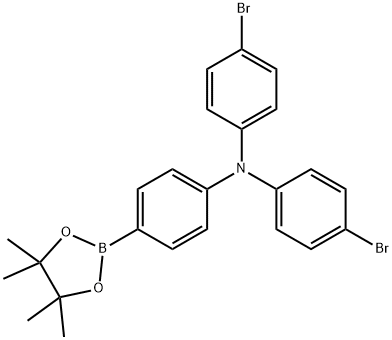 N,N-双(4-溴苯基)-4-(4,4,5,5-四甲基-1,3,2-二氧杂环戊硼烷-2-基)苯胺结构式图