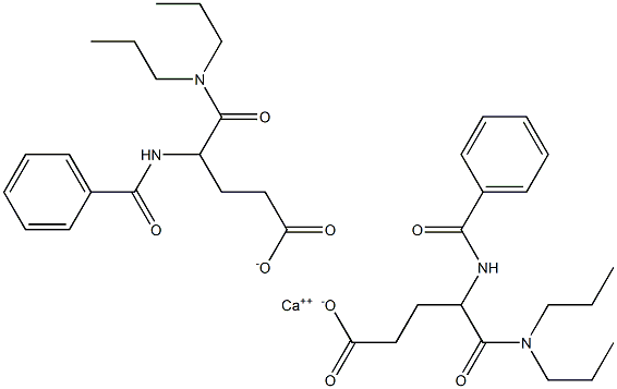 calcium (±)-bis[4-(benzoylamino)-5-(dipropylamino)-5-oxovalerate] 结构式