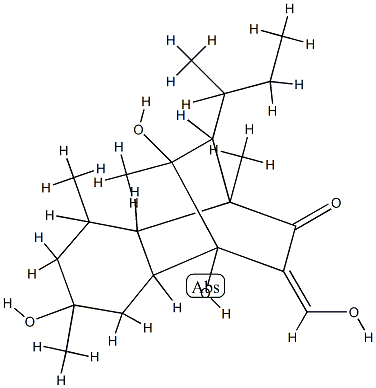 (1R,3Z,4S,4aα,6R,8aβ,9S,10R)-3,4,4a,5,6,7,8,8a-Octahydro-4,6,9-trihydroxy-3-(hydroxymethylene)-1,6,8β,9-tetramethyl-10-[(R)-1-methylpropyl]-1,4-ethanonaphthalen-2(1H)-one 结构式