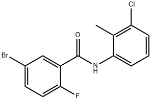 5-bromo-N-(3-chloro-2-methylphenyl)-2-fluorobenzamide 结构式