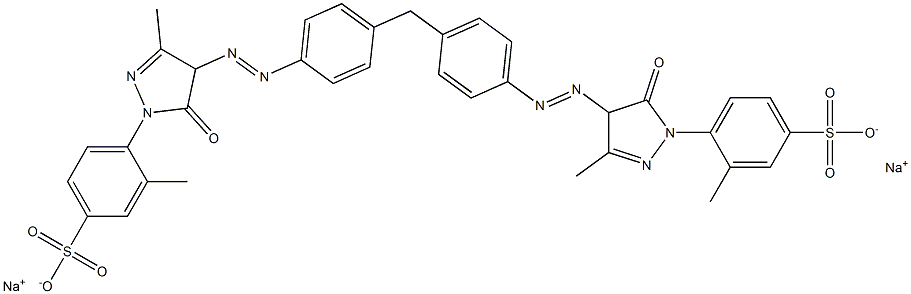 sodium 4,4'-[methylenebis[4,1-phenyleneazo(4,5-dihydro-3-methyl-5-oxo-1H-pyrazole-4,1-diyl)]]bis(3-methylbenzenesulphonate 结构式