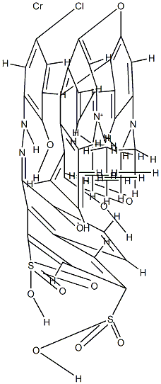 9-(2-羧基苯基)-3,6-双(二乙氨基)占吨翁与[8-[5-氯代-2-羟苯基)偶氮]-7-羟基-1,3-萘二磺酸根合]铬酸盐 结构式