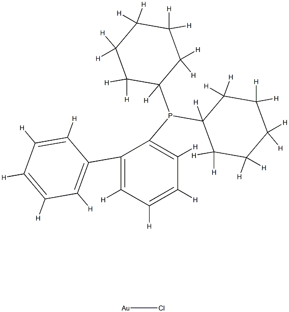 CHLORO[2-(DICYCLOHEXYLPHOSPHINO)BIPHENYL]GOLD(I) 结构式