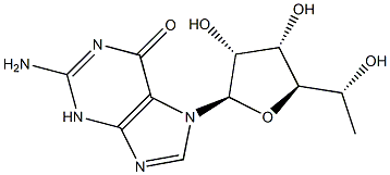 7-(6'-deoxy-beta-D-allofuranosyl)guanine 结构式