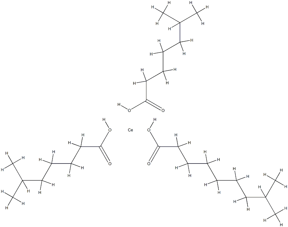 (isodecanoato-O)bis(isooctanoato-O)cerium 结构式