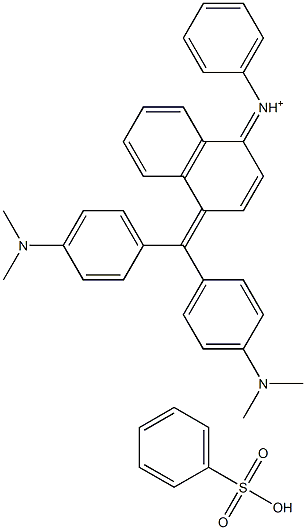 Methanaminium, N-[4-[[4-(dimethylamino)phenyl][4-(phenylamino)-1-naphthalenyl]methylene]-2,5-cyclohexadien-1-ylidene]-N-methyl-, salt with C10-14-alkylbenzenesulfonic acid (1:1) 结构式