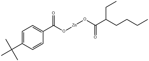 (p-tert-butylbenzoato)(2-ethylhexanoato)zinc 结构式