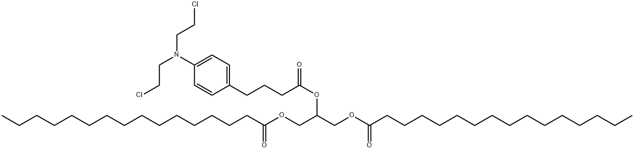 1,3-dipalmitoyl-2-(4-(bis(2-chloroethyl)amino)benzenebutanoyl)glycerol 结构式