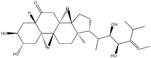 (22R,23R,24E)-2α,3α,22,23-Tetrahydroxy-24-ethylidene-5α-cholestan-6-one 结构式