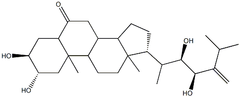 (22R,23R)-2α,3α,22,23-Tetrahydroxy-5α-ergost-24(28)-en-6-one 结构式