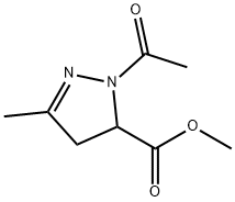 -delta-2-5-Pyrazolinecarboxylic  acid,  1-acetyl-3-methyl-,  methyl  ester  (3CI) 结构式