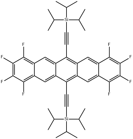 1,2,3,4,8,9,10,11-八氟-6,13-双[2-[三(异丙基)硅]乙炔基]并五苯 结构式