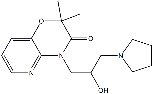 10-(2-hydroxy-3-pyrrolidin-1-yl-propyl)-8,8-dimethyl-7-oxa-2,10-diazab icyclo[4.4.0]deca-2,4,11-trien-9-one 结构式