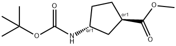 甲基反-3-{[(叔-丁氧基)羰基]氨基}环戊烷-1-甲酸基酯 结构式