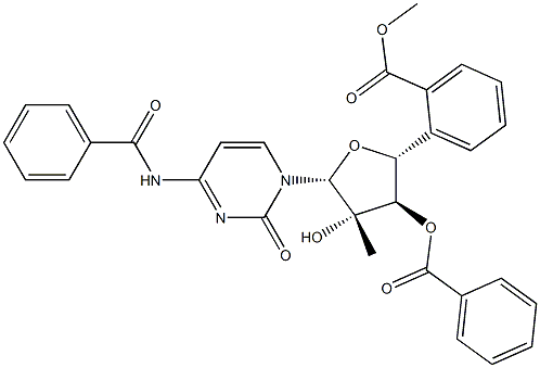 (2R,3R,4S,5R)-5-(4-苯甲酰氨基-2-氧代嘧啶-1(2H) - 基)-2 - ((苯 结构式