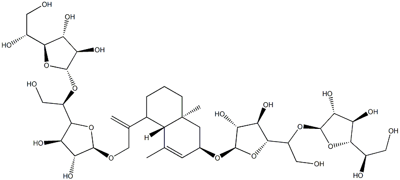 [(2R)-6β-[1-[[(5-O-β-D-Galactofuranosyl-β-D-galactofuranosyl)oxy]methyl]ethenyl]-1,2,4aβ,5,6,7,8,8a-octahydro-4,8aα-dimethylnaphthalen-2β-yl]5-O-β-D-galactofuranosyl-β-D-galactofuranoside 结构式