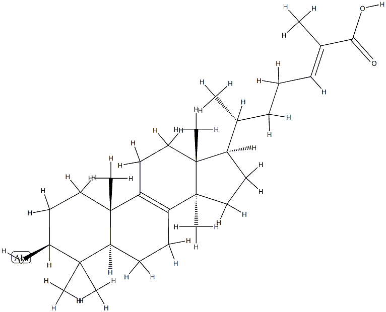 (24E)-3β-Hydroxy-5α-lanosta-8,24-dien-26-oic acid 结构式