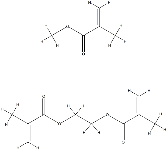 methyl 2-methylprop-2-enoate, 2-(2-methylprop-2-enoyloxy)ethyl 2-methy lprop-2-enoate 结构式