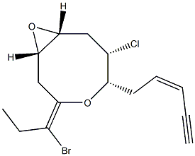 (1S,3Z,8R)-3-(1-Bromopropylidene)-6β-chloro-5β-[(Z)-2-penten-4-ynyl]-4,9-dioxabicyclo[6.1.0]nonane 结构式