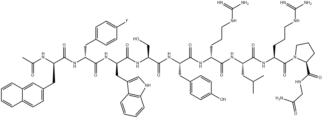 LHRH, acetyl-2-(2-naphthyl)-Ala(1)-4-F-Phe(2)-Trp(3)-Arg(6)- 结构式