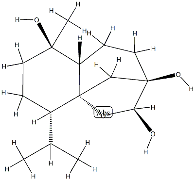 (2S,5aα)-Decahydro-6-methyl-9β-isopropyl-3α,9aα-methano-1-benzoxepine-2α,3,6α-triol 结构式