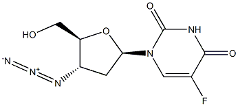 3'-Azido-2',3'-dideoxy-5-fluorouridine 结构式