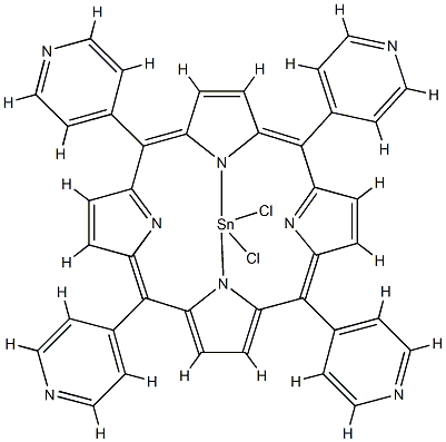 内消旋-四(4 - 吡啶基)卟啉氯化锡 结构式