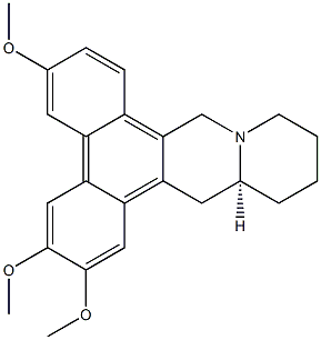 [14aS,(+)]-11,12,13,14,14aα,15-Hexahydro-2,3,6-trimethoxy-9H-phenanthro[9,10-b]quinolizine 结构式